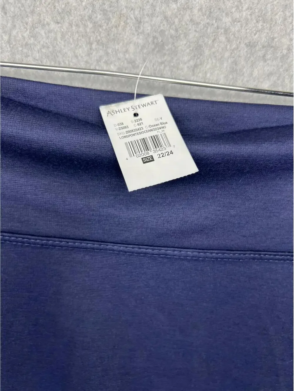Ashley Stewart A-Line Pull On Midi Skirt Womens Plus Size 22/24 Navy Comfort